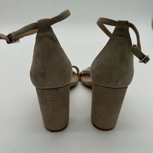 Vince Camuto Malissa Suede Block Heels Beige Strappy Heeled Sandals 9 - Picture 5 of 5